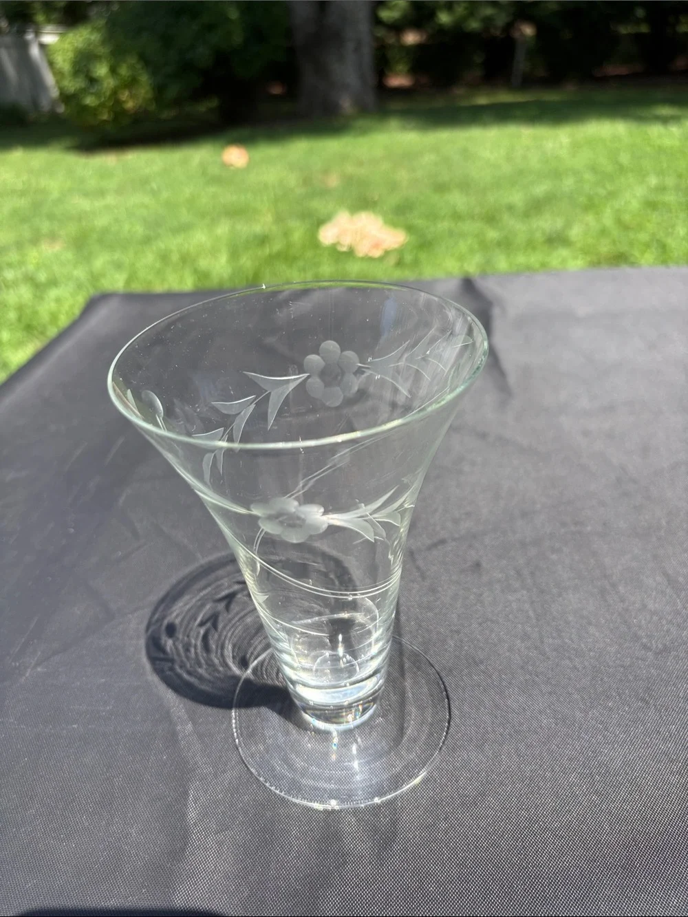 Clear Etched Glasses Set of 4